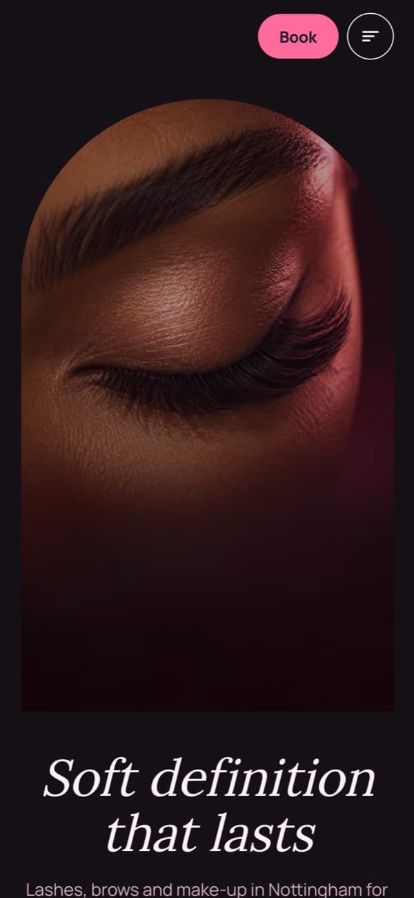 Brow Atelier Nine, a booking site built by the AI builder